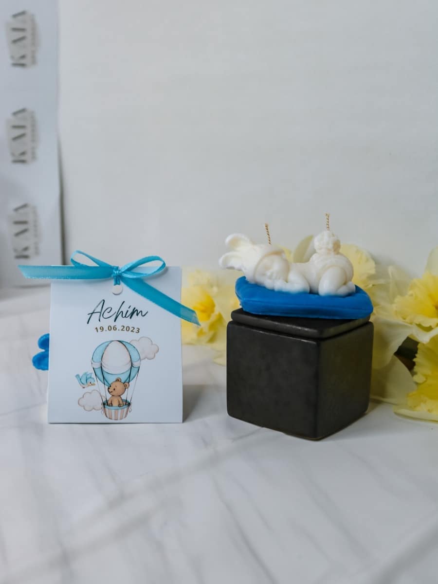 Marturii Botez lumanare BABY - cartonat & fundita - imagine 33